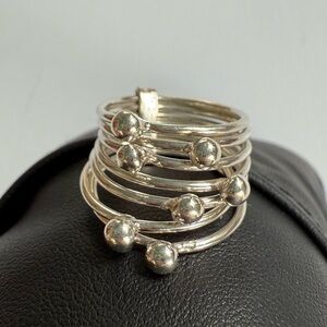 925 Stacked Ball Ring Set